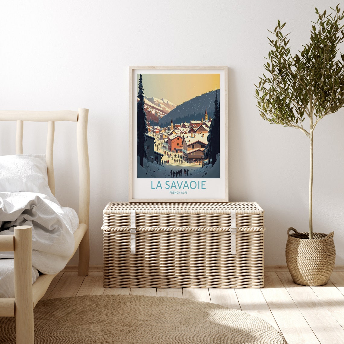 La Savoie Travel Print Savoie French Alps Winter Travel Poster France Travel Wall Art Travel Artwork Winter Travel Gift Wall Decor - Image 3