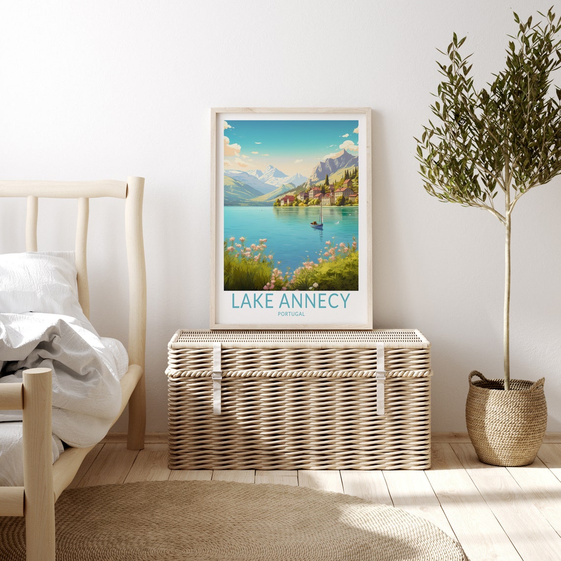 Lake Annecy Travel Print Lake Annecy Poster Print Lake Annecy France Wall Art Food And Travel Wall Art Travel Gifts Wall Art Gallery - Image 3