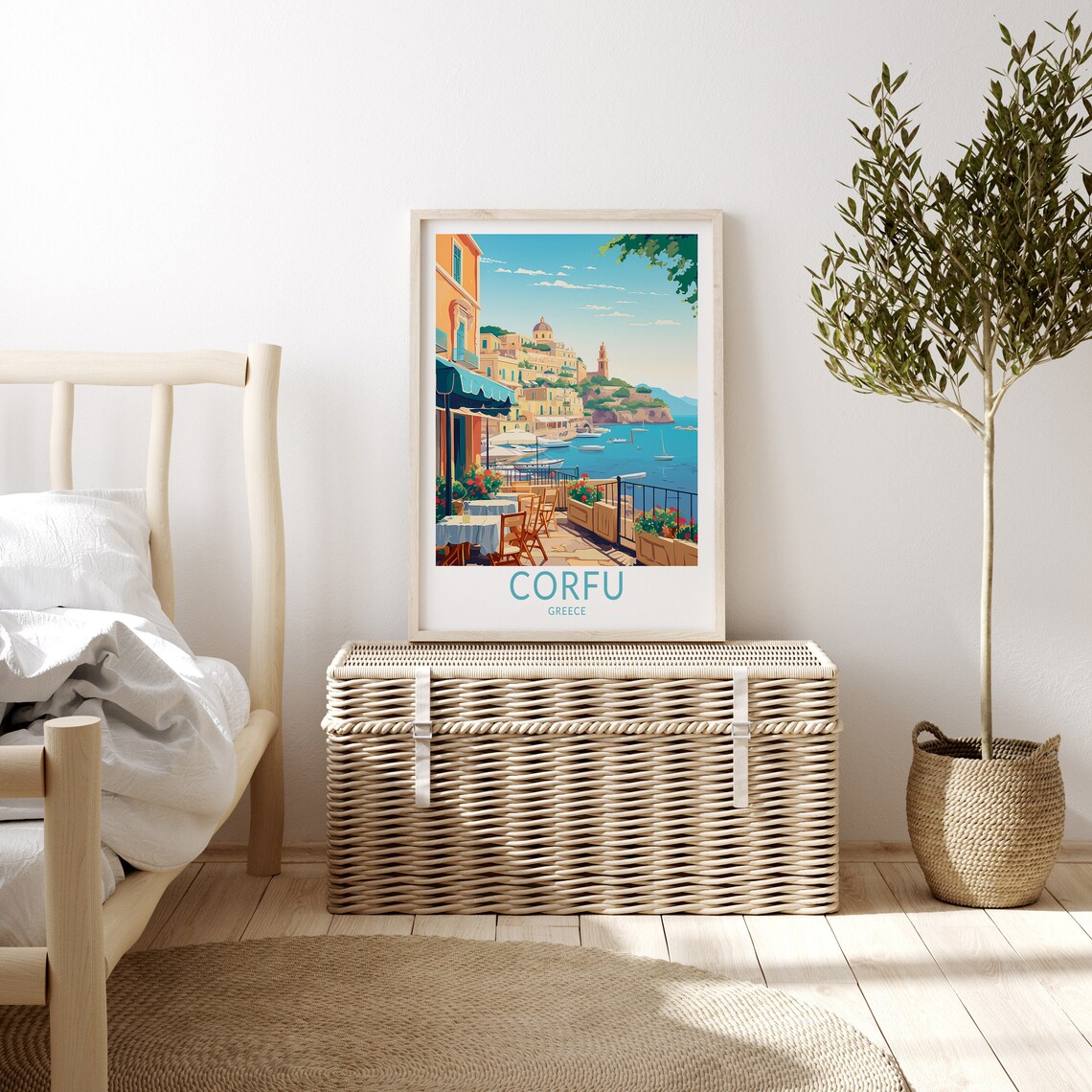 Corfu Greece Travel Poster, Coastal City Wall Decor - Image 3