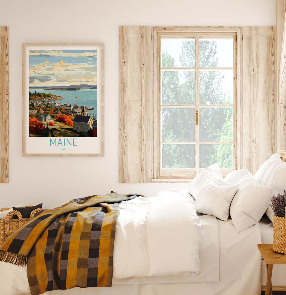 Maine Coastal Travel Poster, State Road Trip Art Print - Image 2