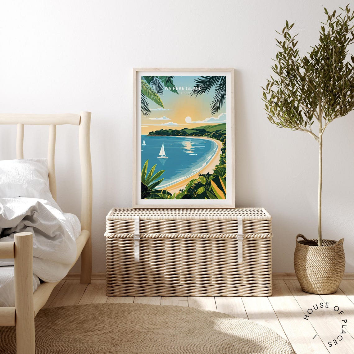 Waiheke Island Travel Poster Waiheke Island Coastal Wall Art New Zealand Travel Print City Personalaised Gifts Travel Gifts - Image 4