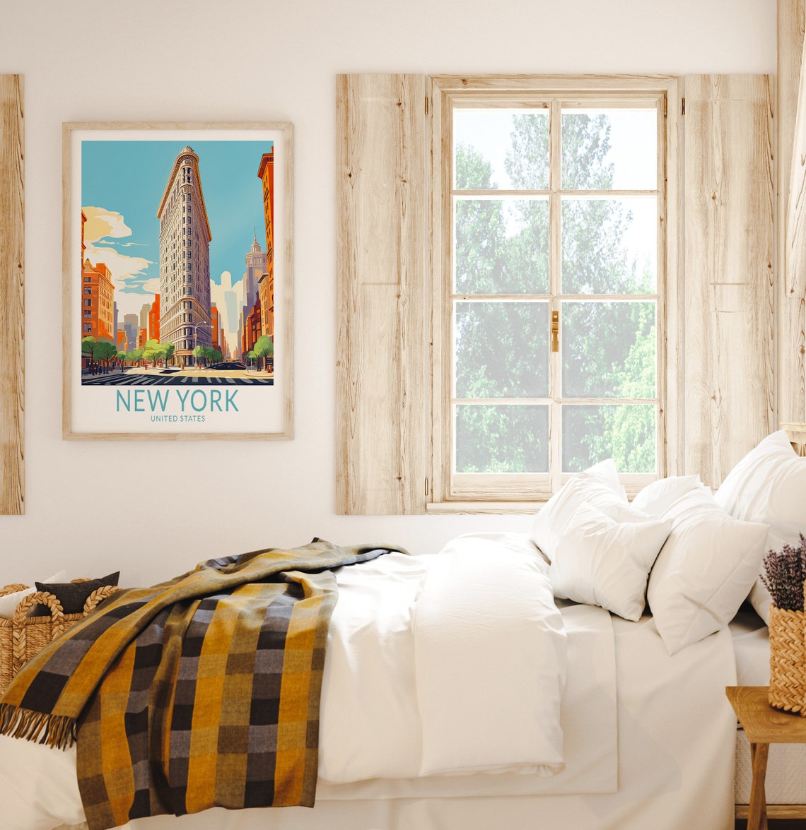 Flatiron Building New York City Sunny Street Scene Travel Poster - Image 2