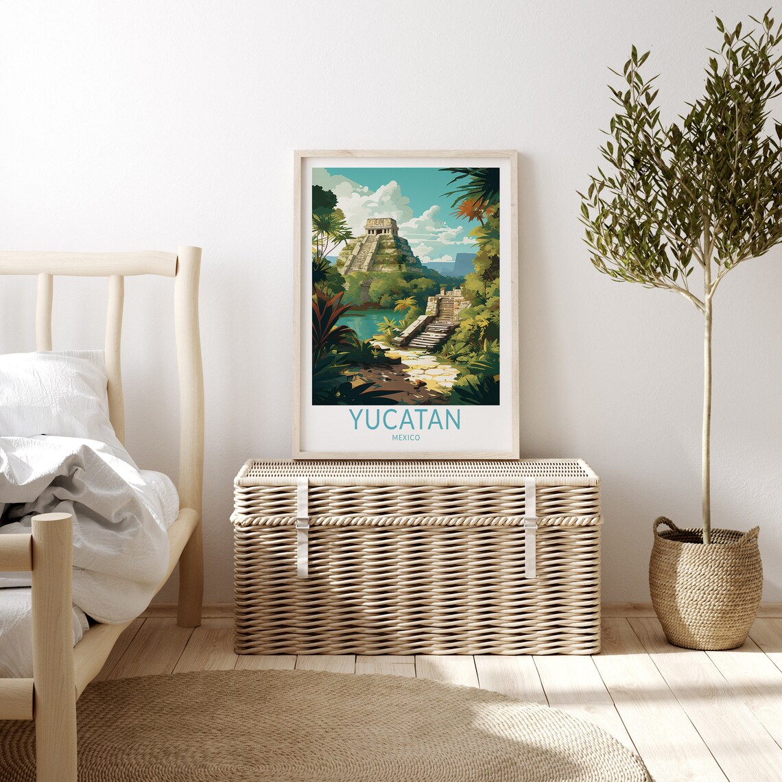Yucatan Mexico Travel Poster, Latin America Art Print - Image 3