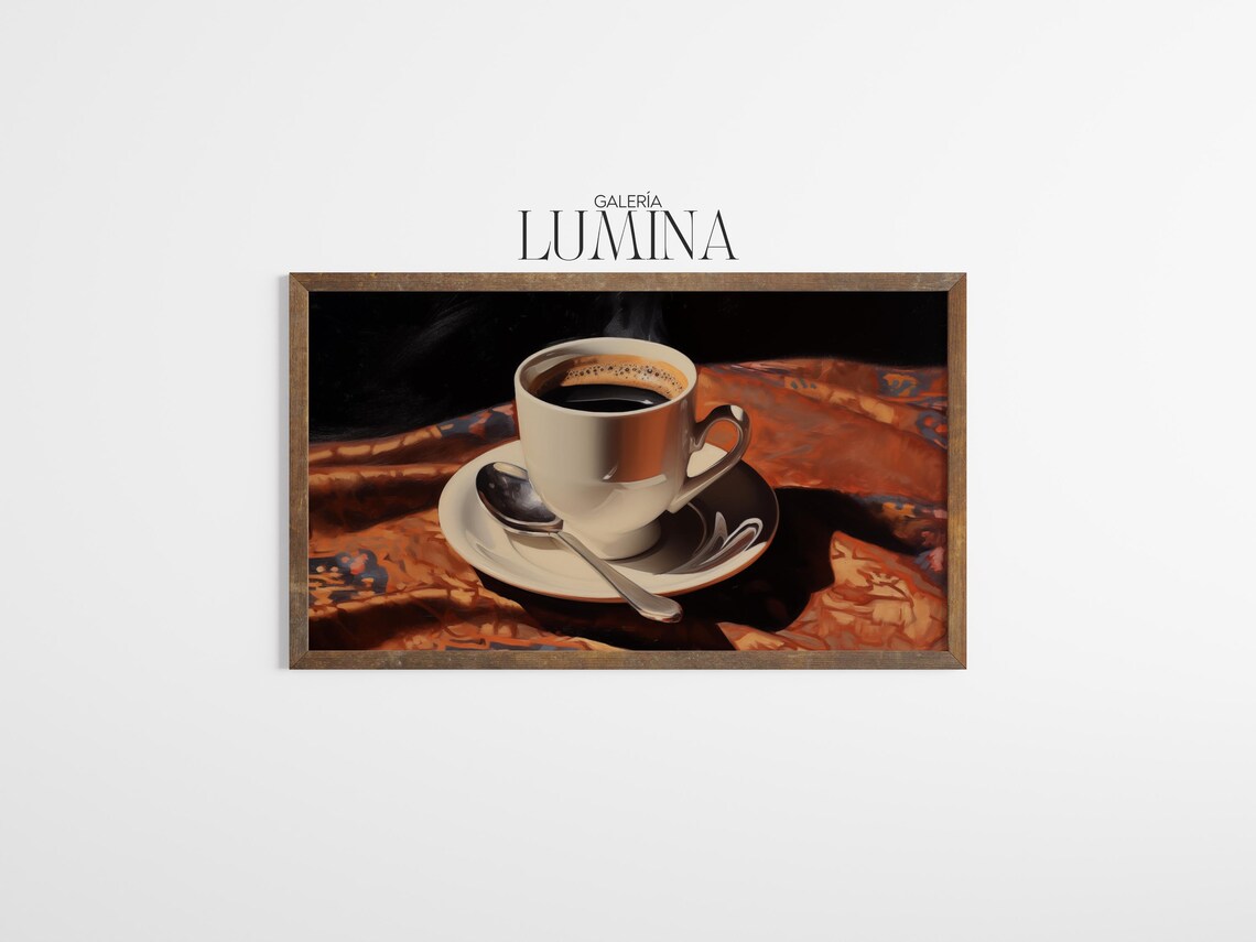 Turkish Coffee Oil Painting Middle Eastern Coffee Cup Painting Traditional Turkish Coffee Artwork Art Frame Tv Art 994 - Image 3