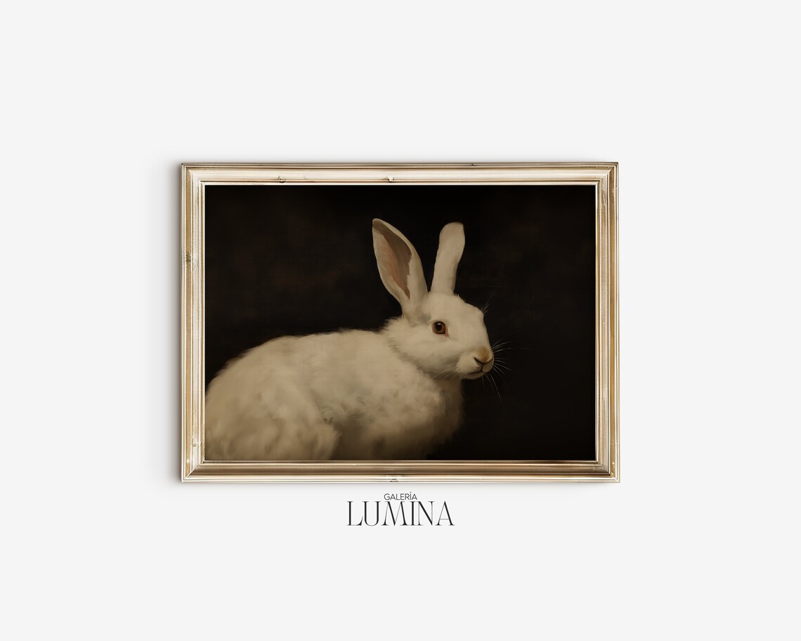 White Rabbit Rustic Farmhouse Easter Art Print - Image 2
