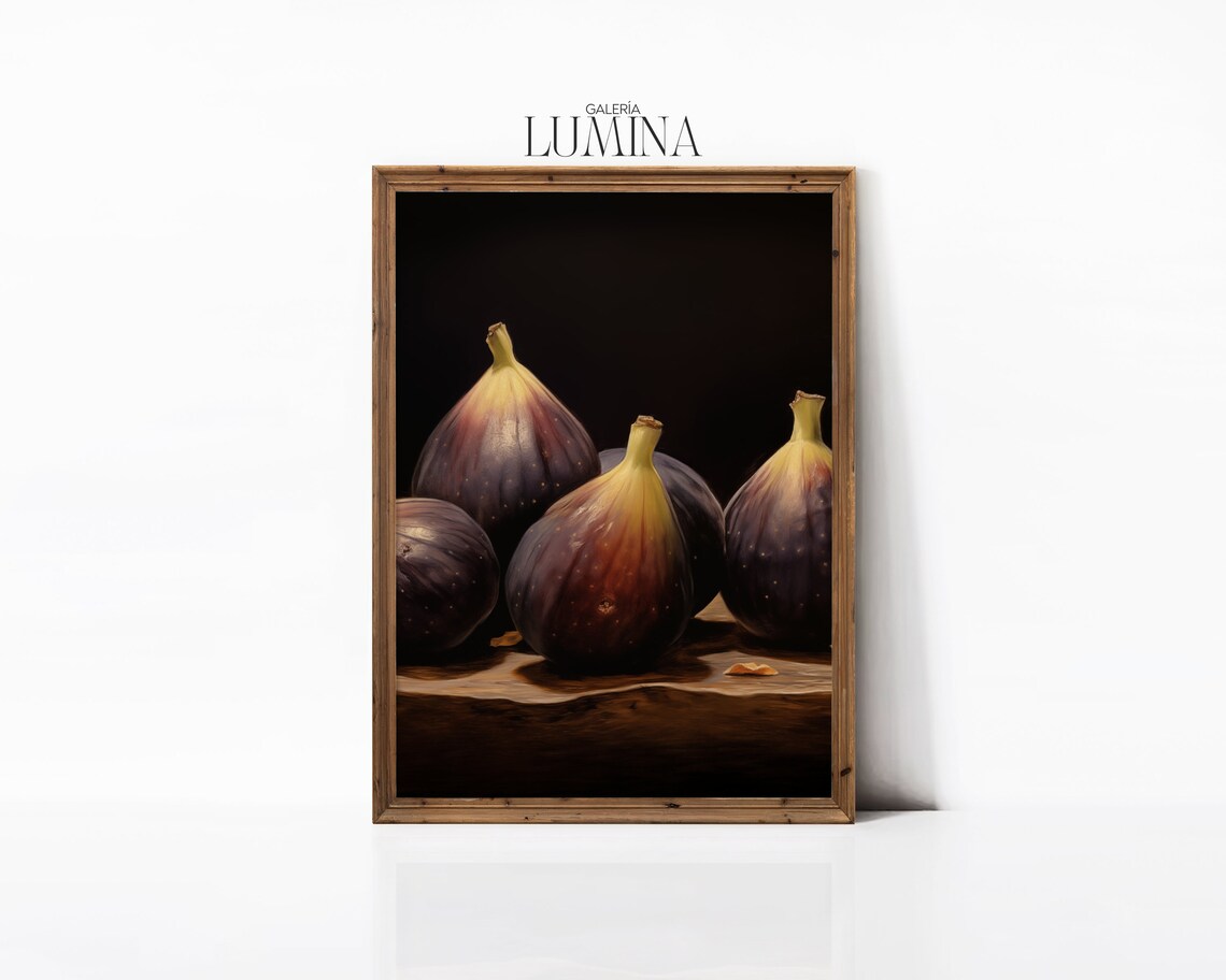 Moody Figs Fruit Oil Painting Figs Fine Art Print Country Kitchen Decor Vintage Fruit Still Life Art Art Frame Tv Art 035 - Image 3