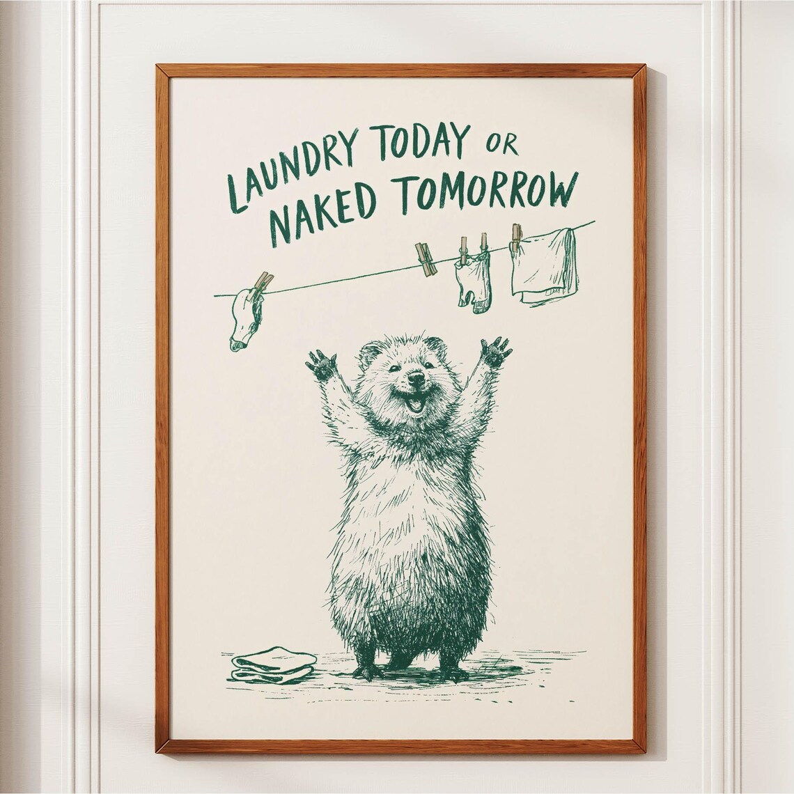 Cute Quokka Laundry Room Humor Art Print