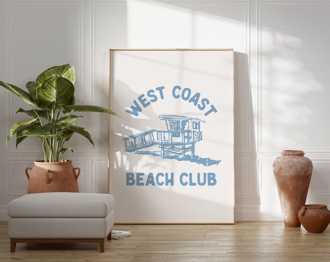 West Coast Beach Club Coastal Wall Art Print - Image 4