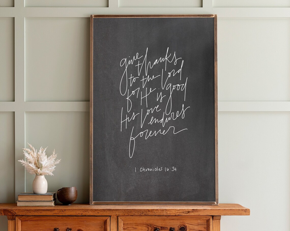 Give Thanks To The Lord Hand Lettered Wall Art Print