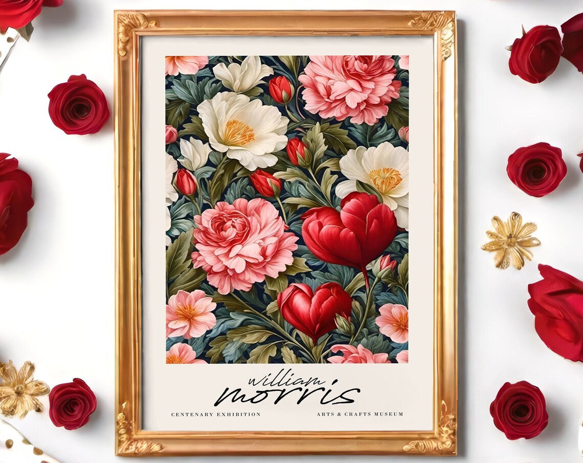 William Morris Blossom Centenary Exhibition Floral Art Poster
