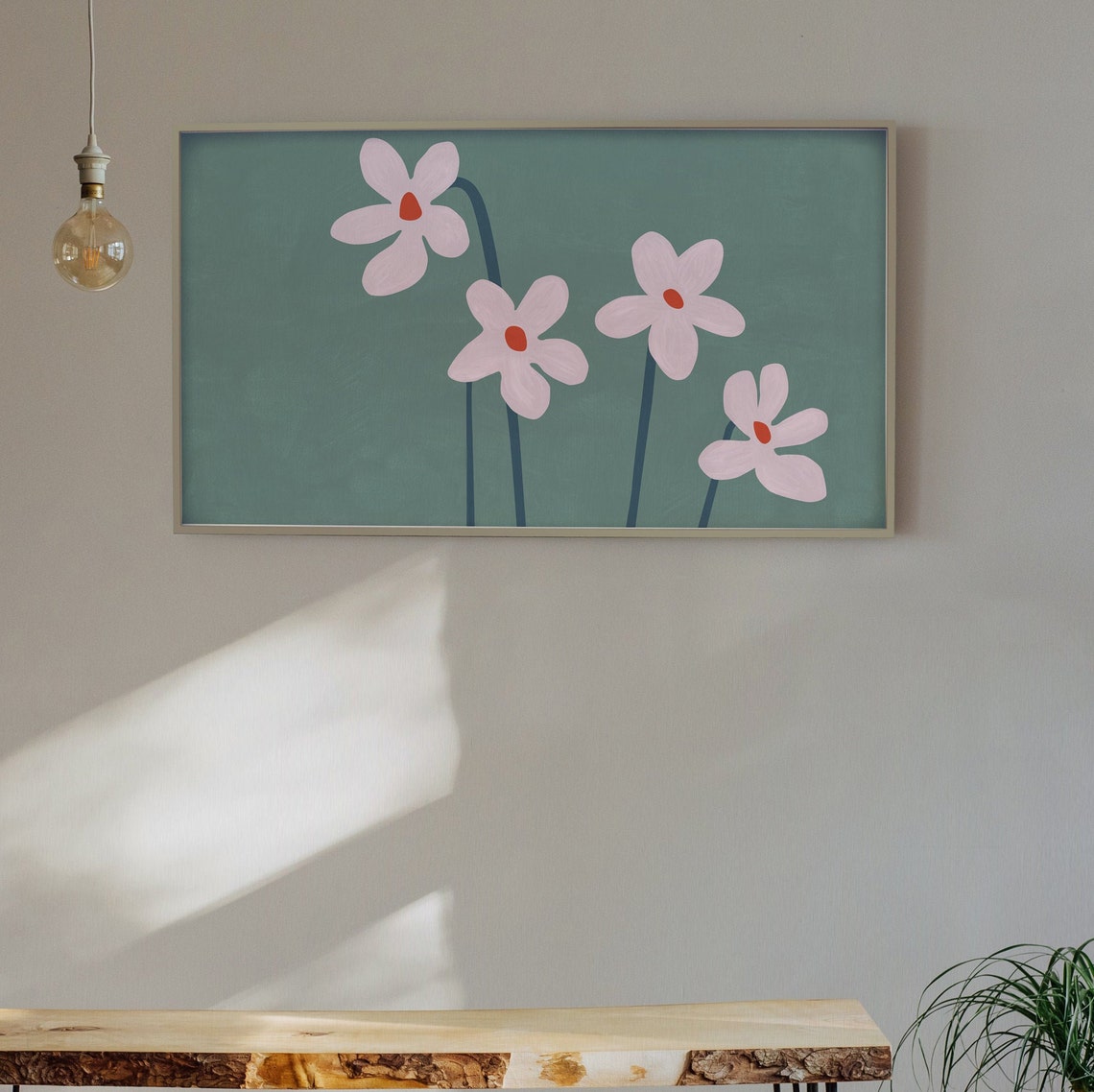 Modern Frame TV Flowers Art Print, Floral Art - Image 2