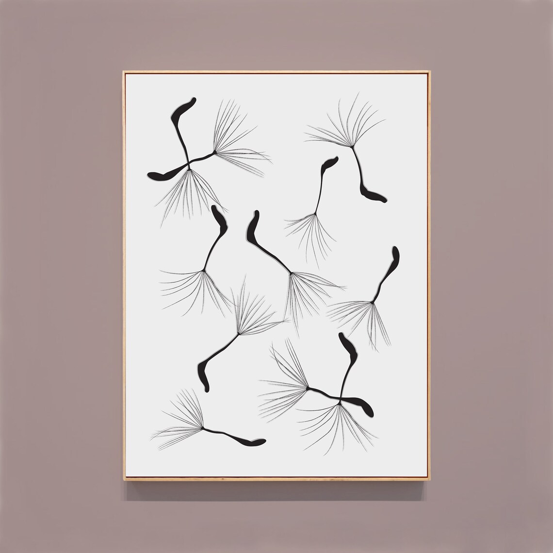 Dandelion Modern Rustic Grey Wall Poster Print - Image 3