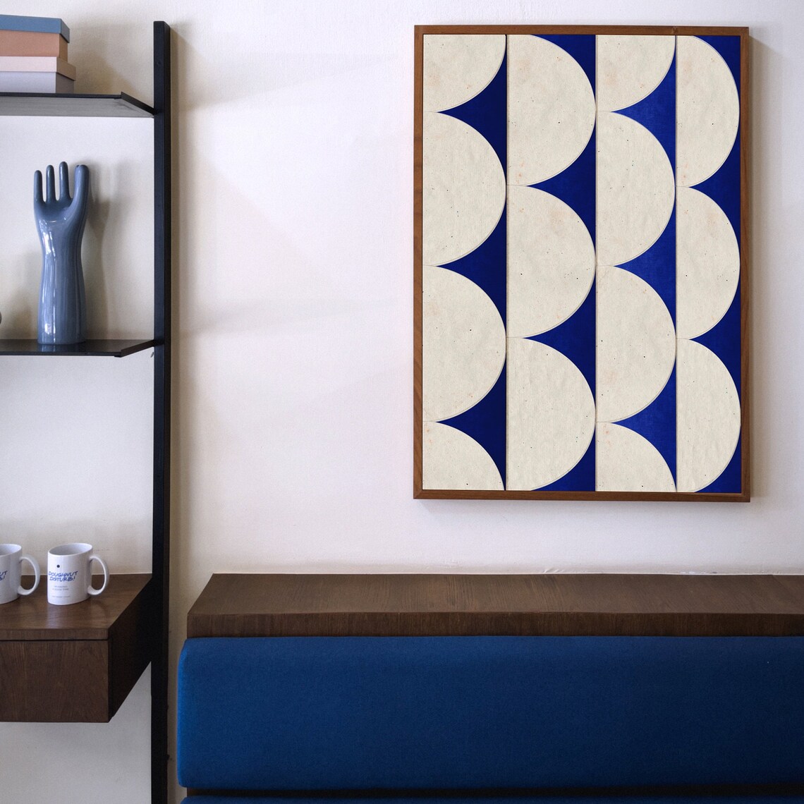 Cobalt Blue Geometric Art, Contemporary Art Print - Image 3
