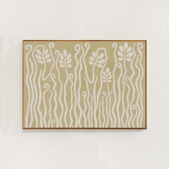 Abstract Jungle Neutral Tones Art Print, Boho Decor