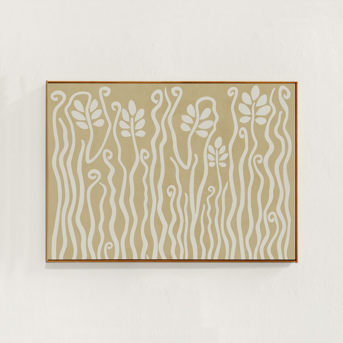 Abstract Jungle Neutral Tones Art Print, Boho Decor