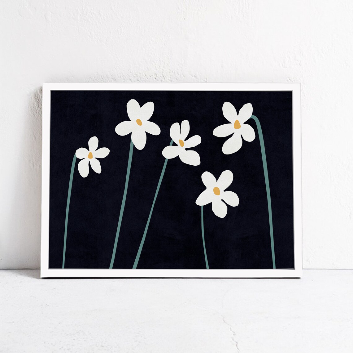 Spring Flowers Modern Scandi Boho Bedroom Art Print - Image 2