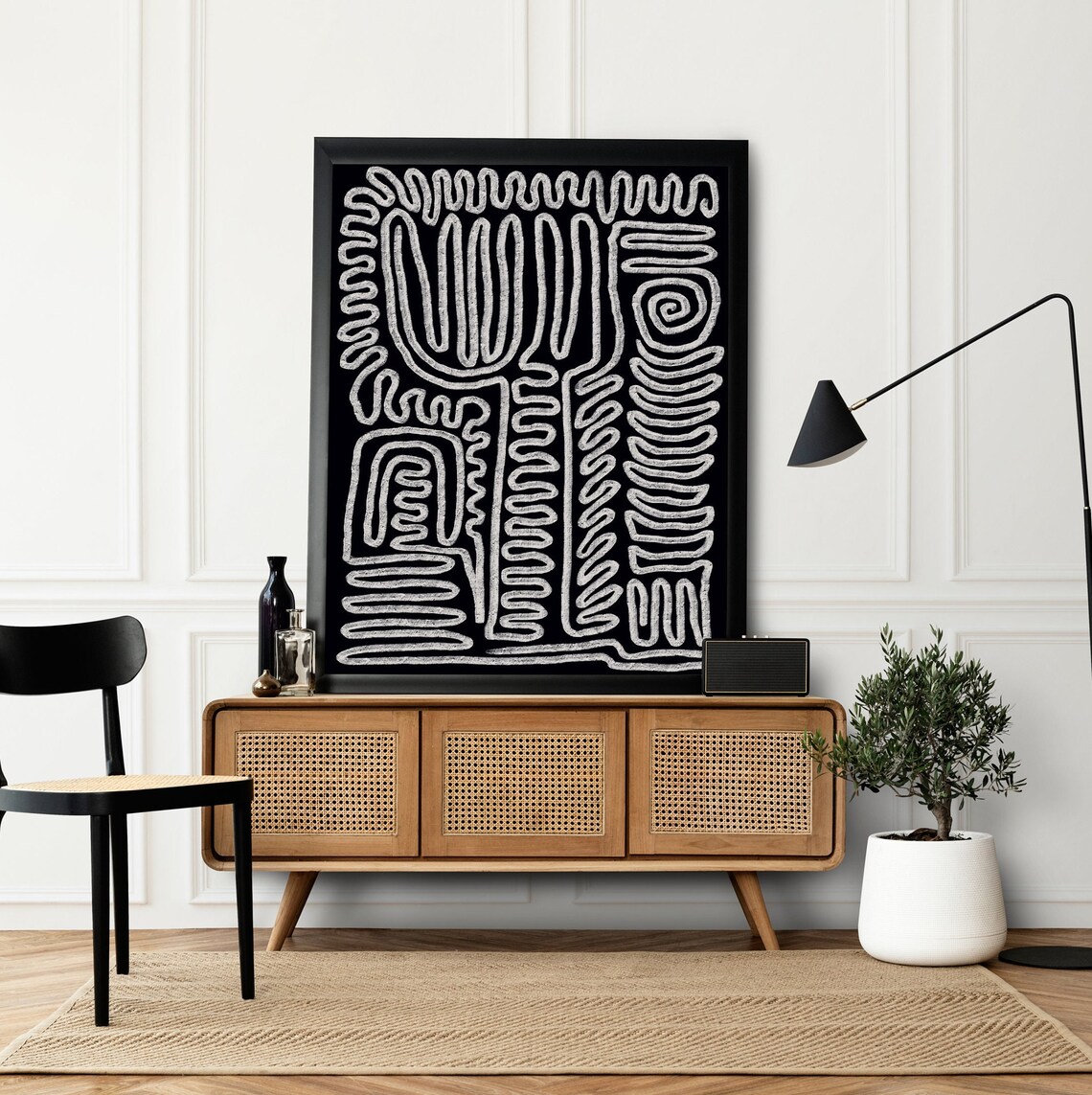 Black Art Abstract Squiggly Lines Poster Print - Image 3