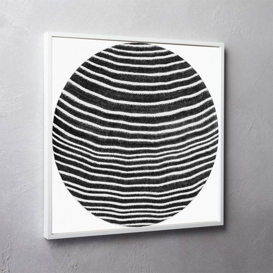 Abstract Circle Print, Black and White Modern Art Print - Image 3