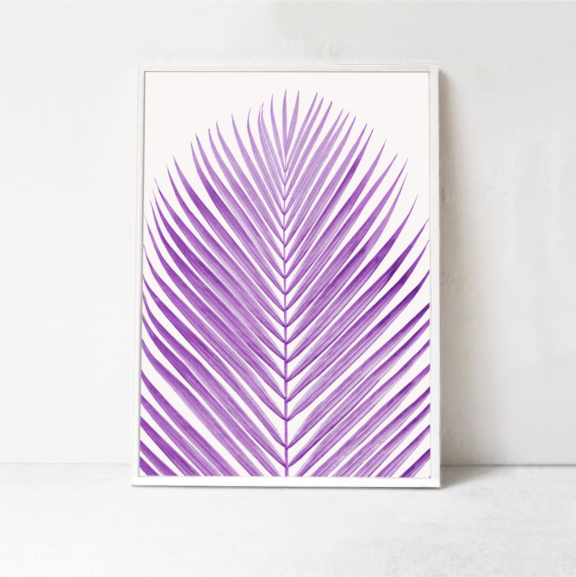 Purple Tropical Palm Art Print, Dorm Decor