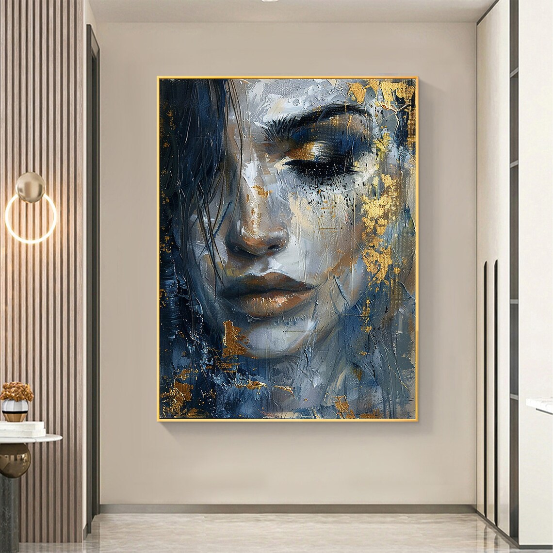 Custom Abstract Girl Face Oil Painting, Bedroom Art Print - Image 6