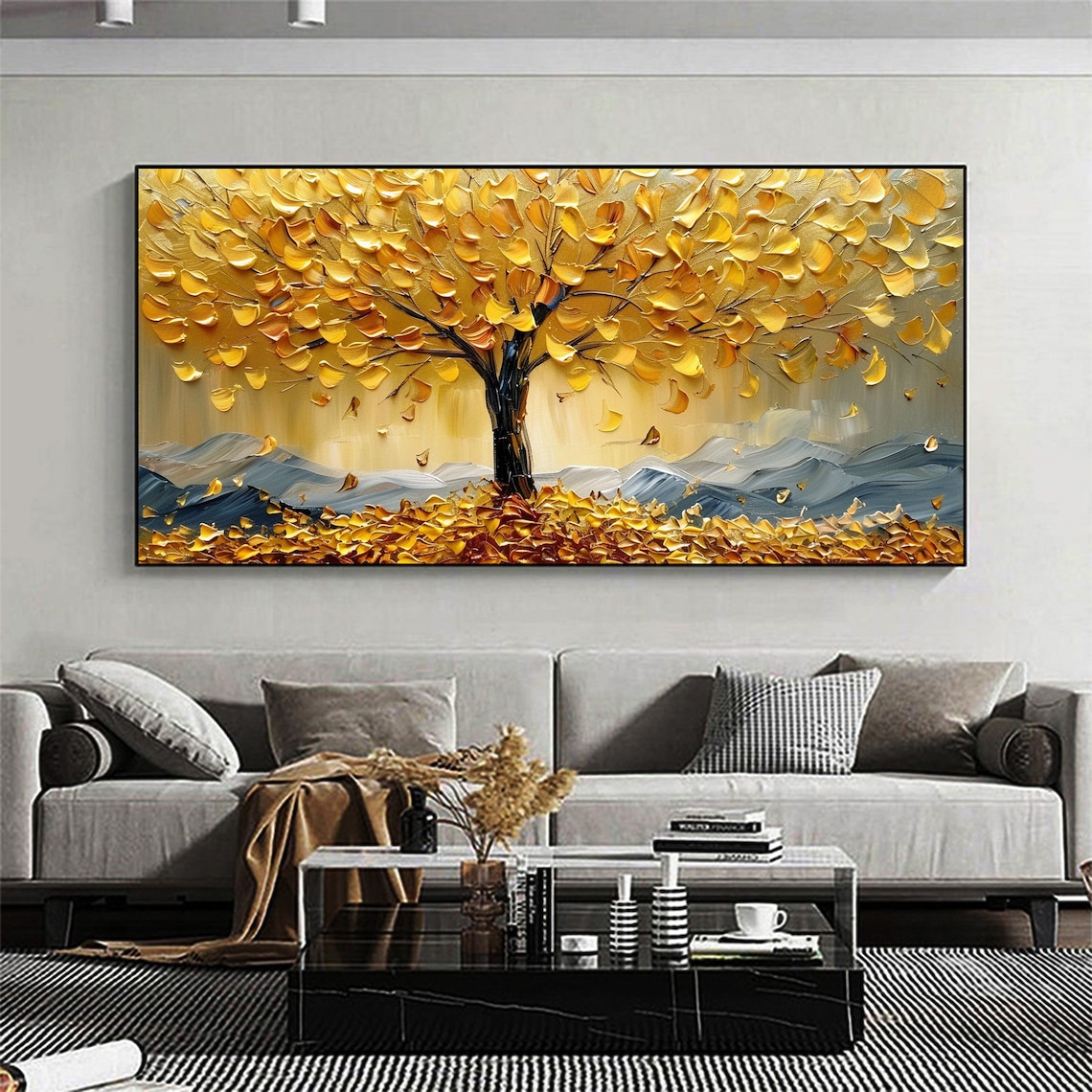 Tree Of Life Abstract Golden Tree Art Print - Image 3