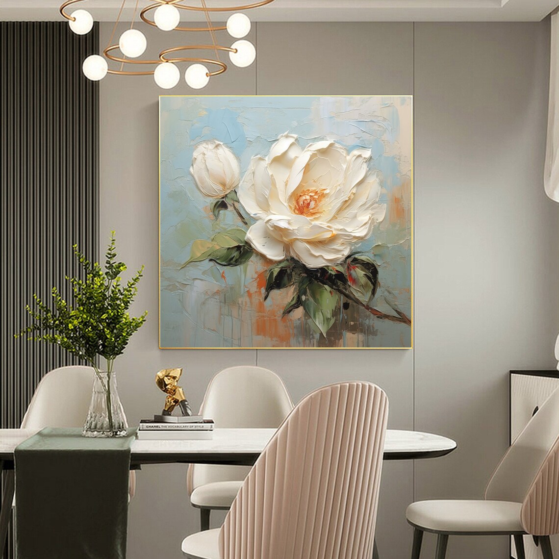 Custom Large White Flower, Abstract Minimalist Art Print - Image 7
