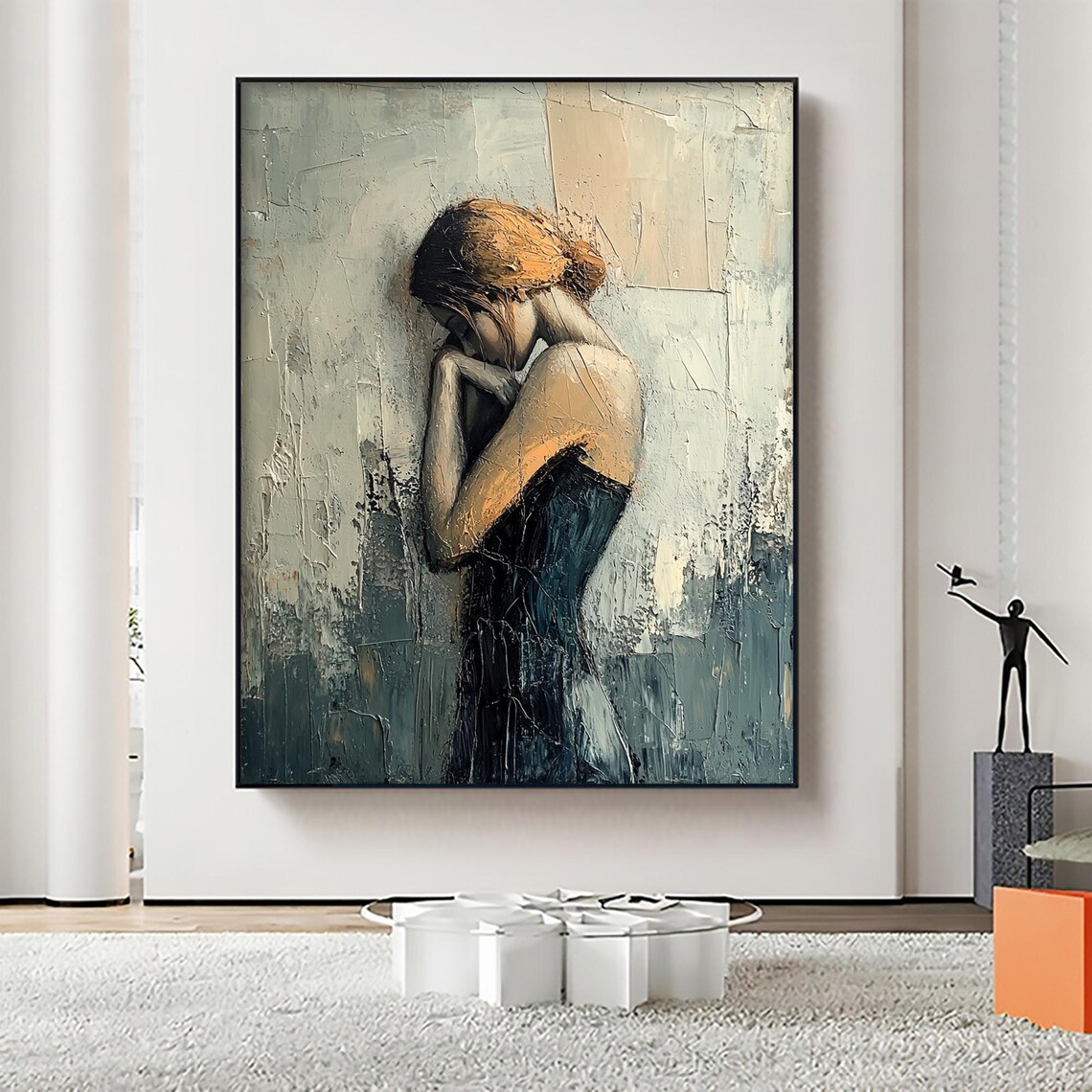 Blonde Girl Abstract Oil-Painting Portrait Art Print - Image 5