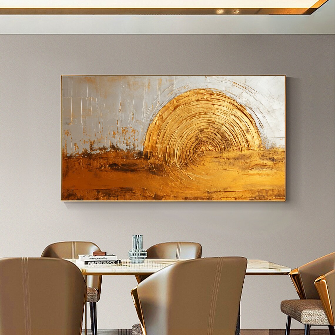 Abstract Gold Circle Minimalist Living Room Poster - Image 2