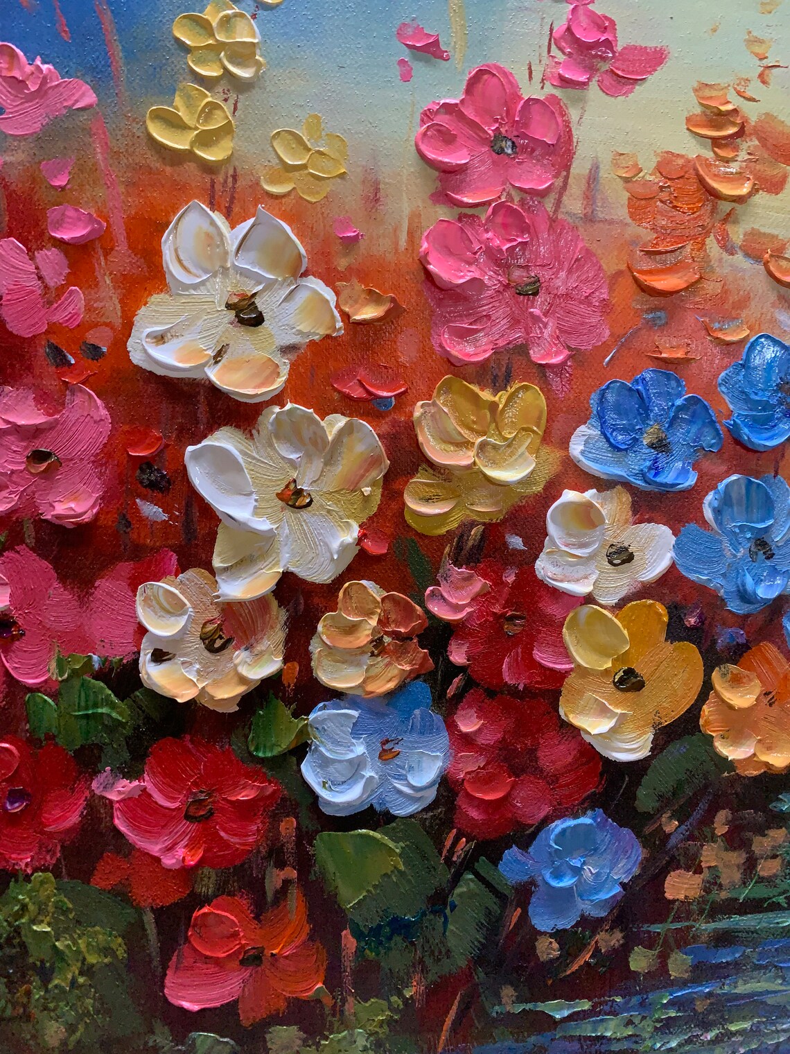 Abstract Flower Landscape, Custom Oil Painting Art Print - Image 7
