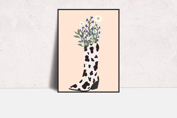 Cowgirl Boots Photography Print Country Western Home Decor
