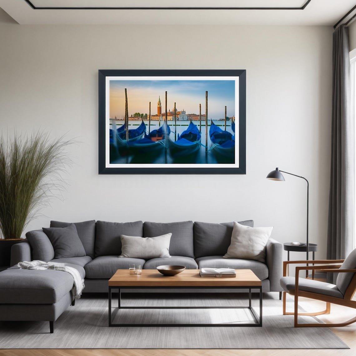Covered Gondolas at Venice Mooring San Giorgio Maggiore Dawn Poster - Image 3