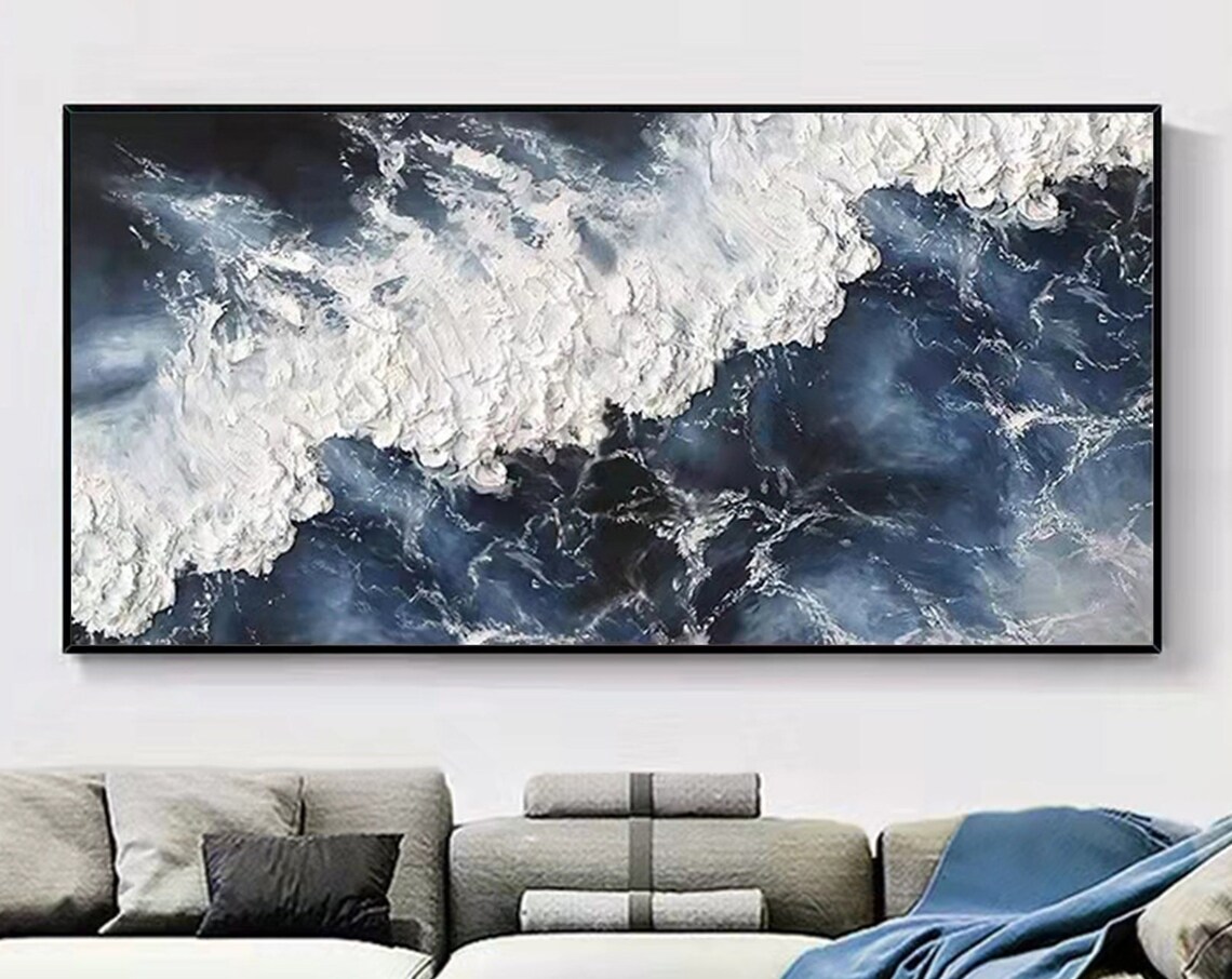 Abstract White Wave Ocean Landscape Art Print
