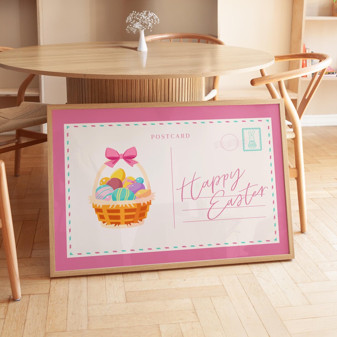 Happy Easter Postcard, Modern Holiday Typography - Image 2