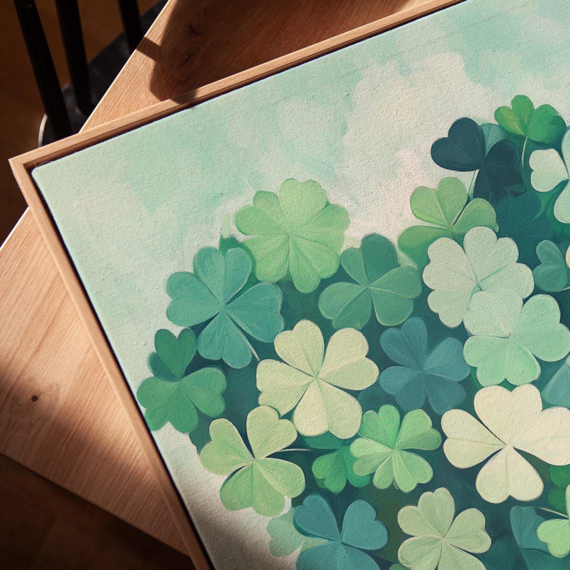 Shamrock Clover Heart St Patricks Day Green Botanical Wall Art Print - Image 5