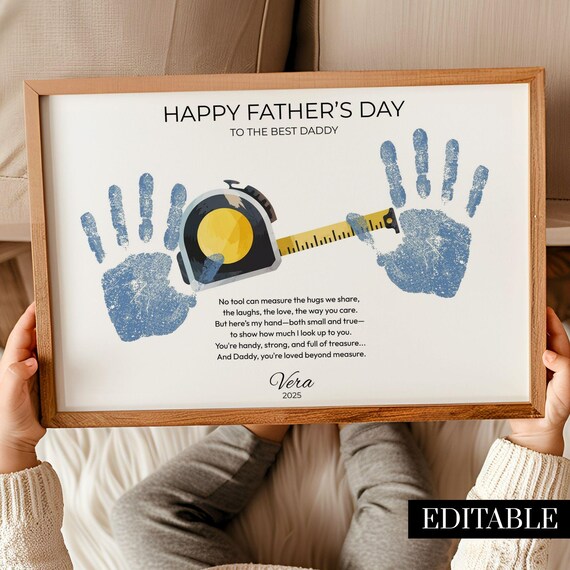 Fathers Day Handprint Poem, Gift for Dad