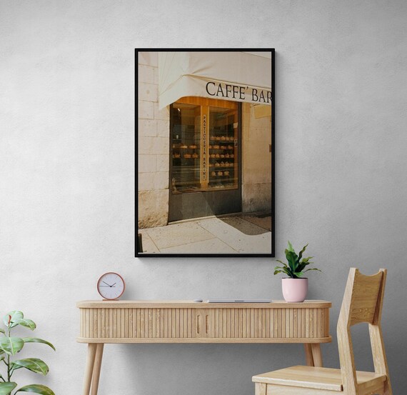 Coffee Shop Storefront, Vintage Rustic Street Scene