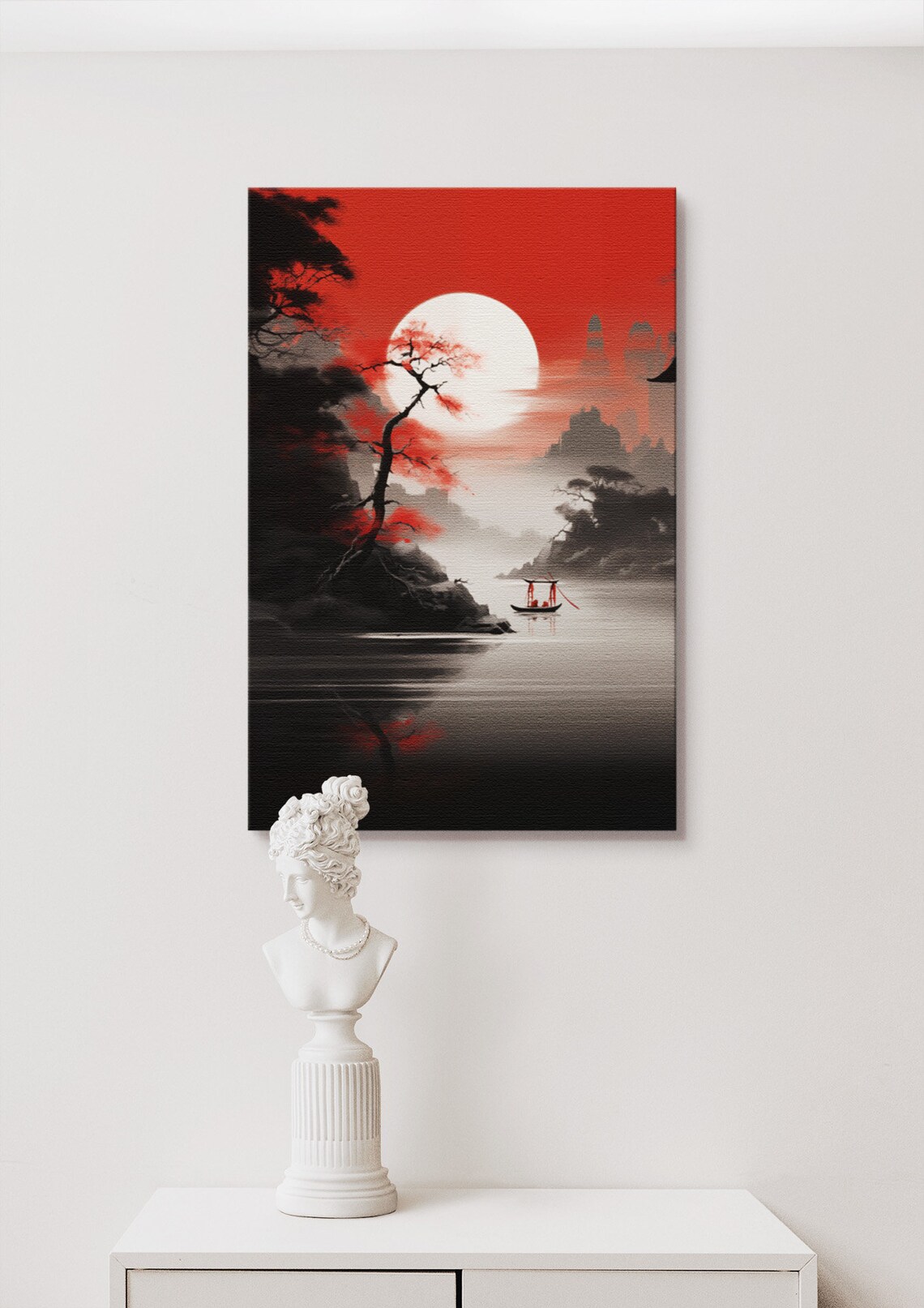 Traditional Japanese Landscape, Asian Home Decor