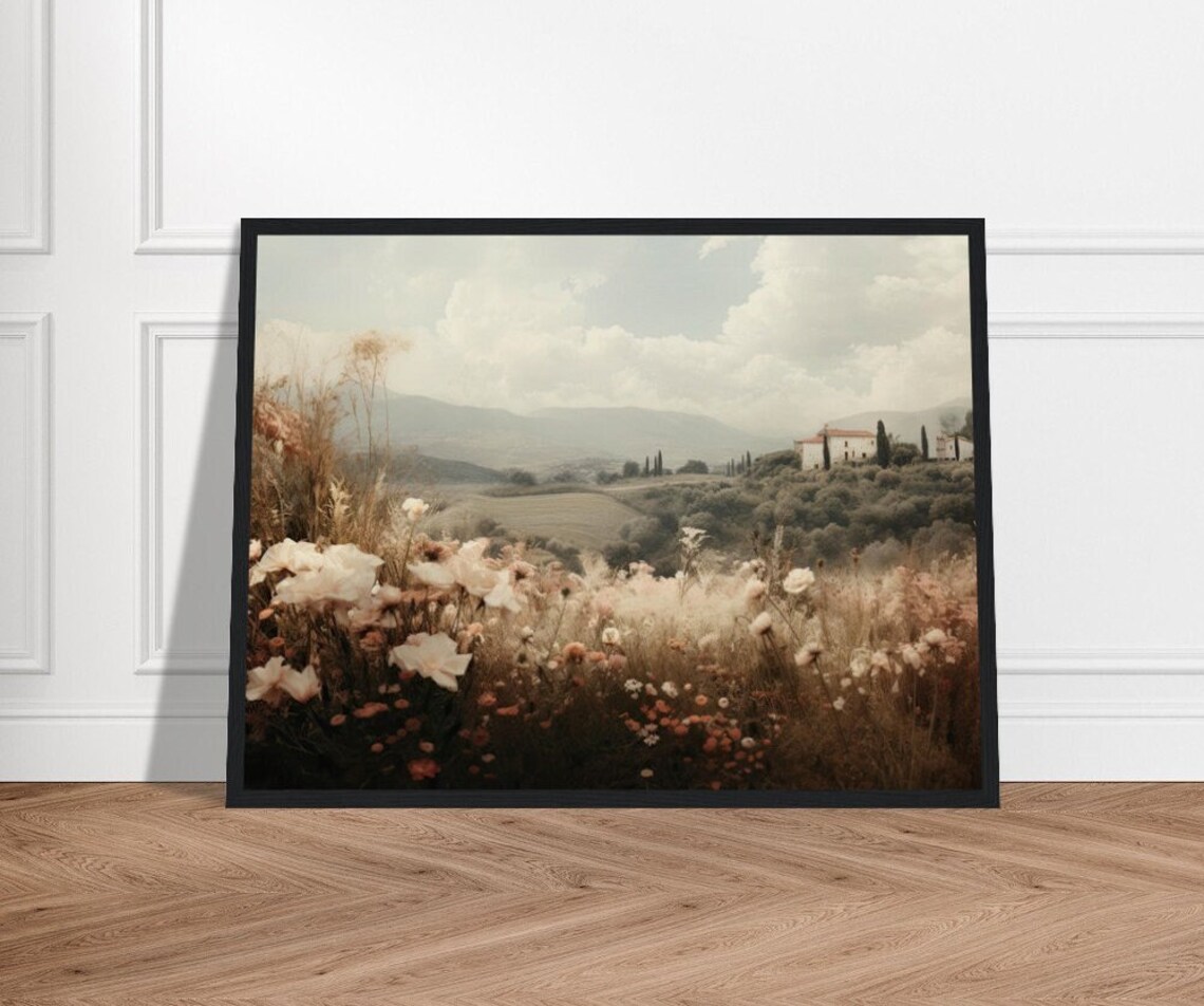 Vintage French Countryside Serene Landscape Art Print
