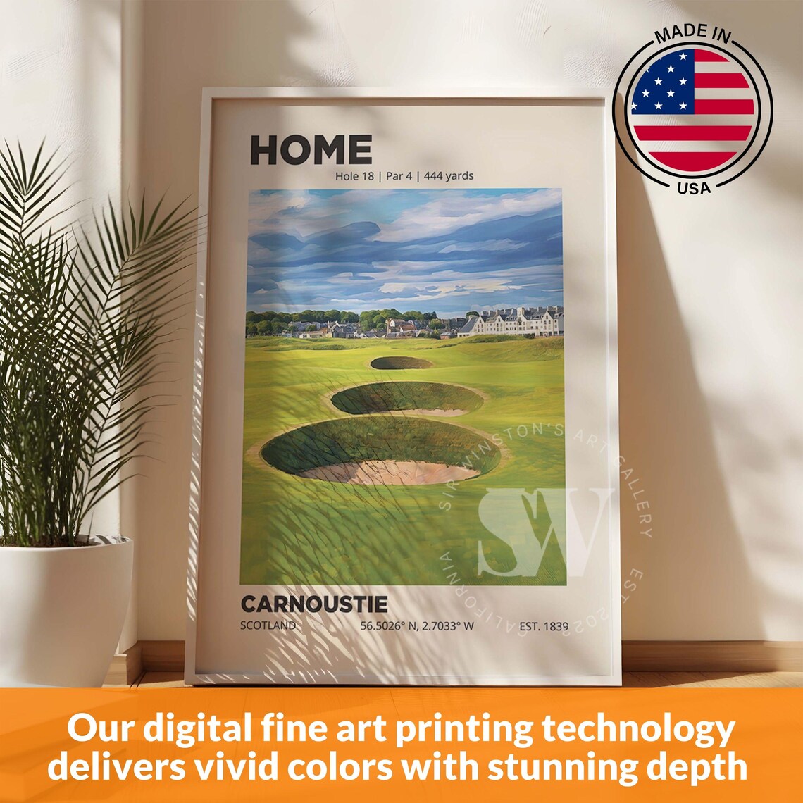 Carnoustie Golf Club, 18th Hole Golfing Poster - Image 2