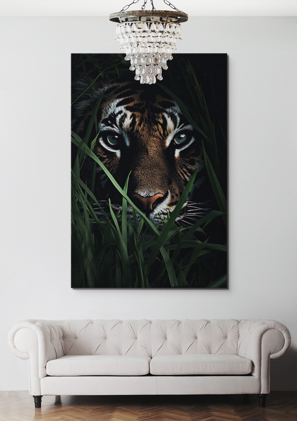 Tiger Hiding In Jungle - Safari Animal Decor - Image 2