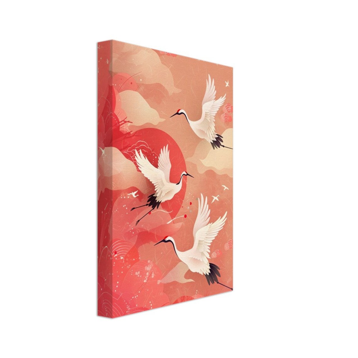 Traditional Japanese Cranes, Vintage Bird Art Print - Image 2