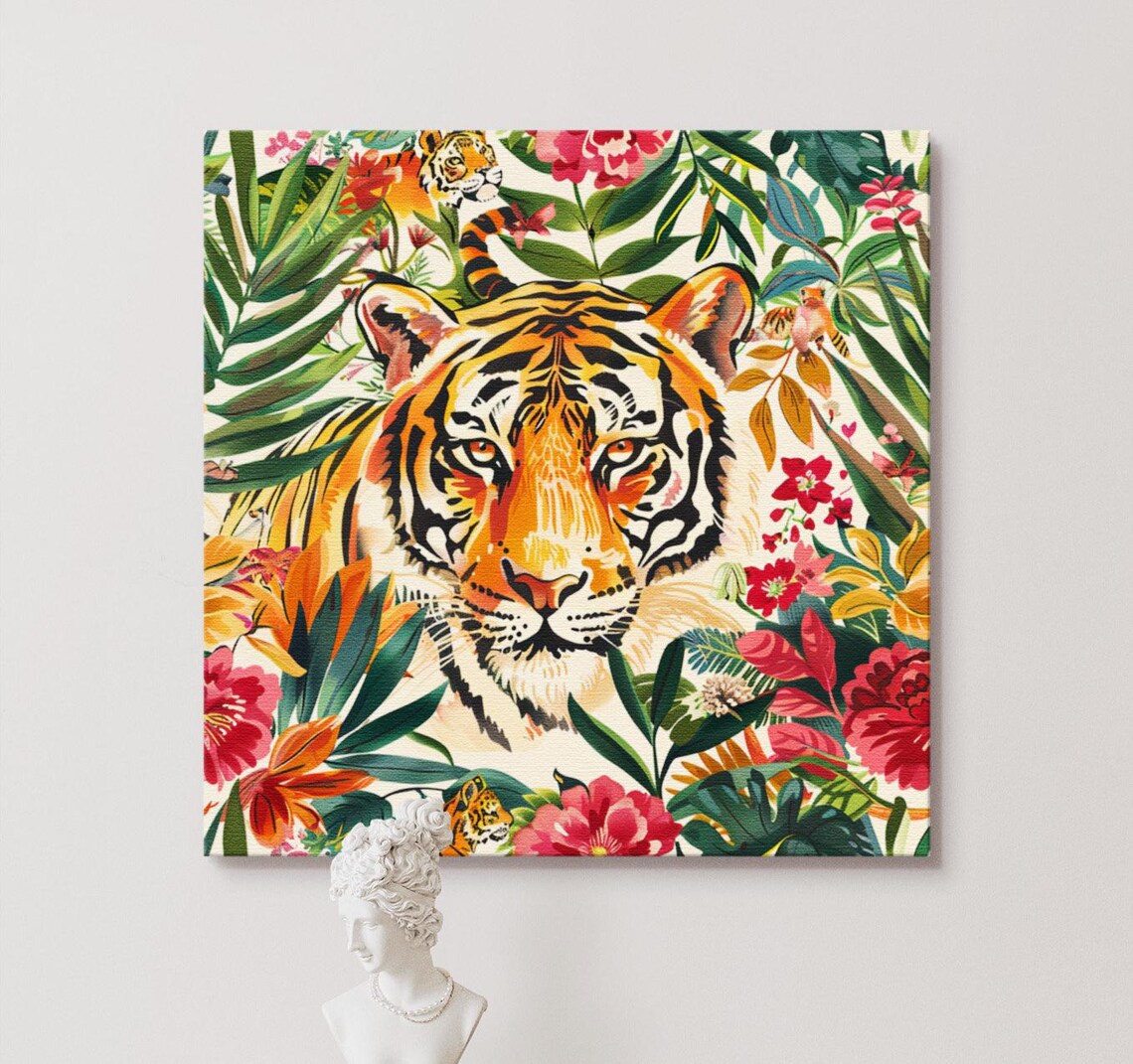 Elegant Tiger Illustration, Safari Animal Decor