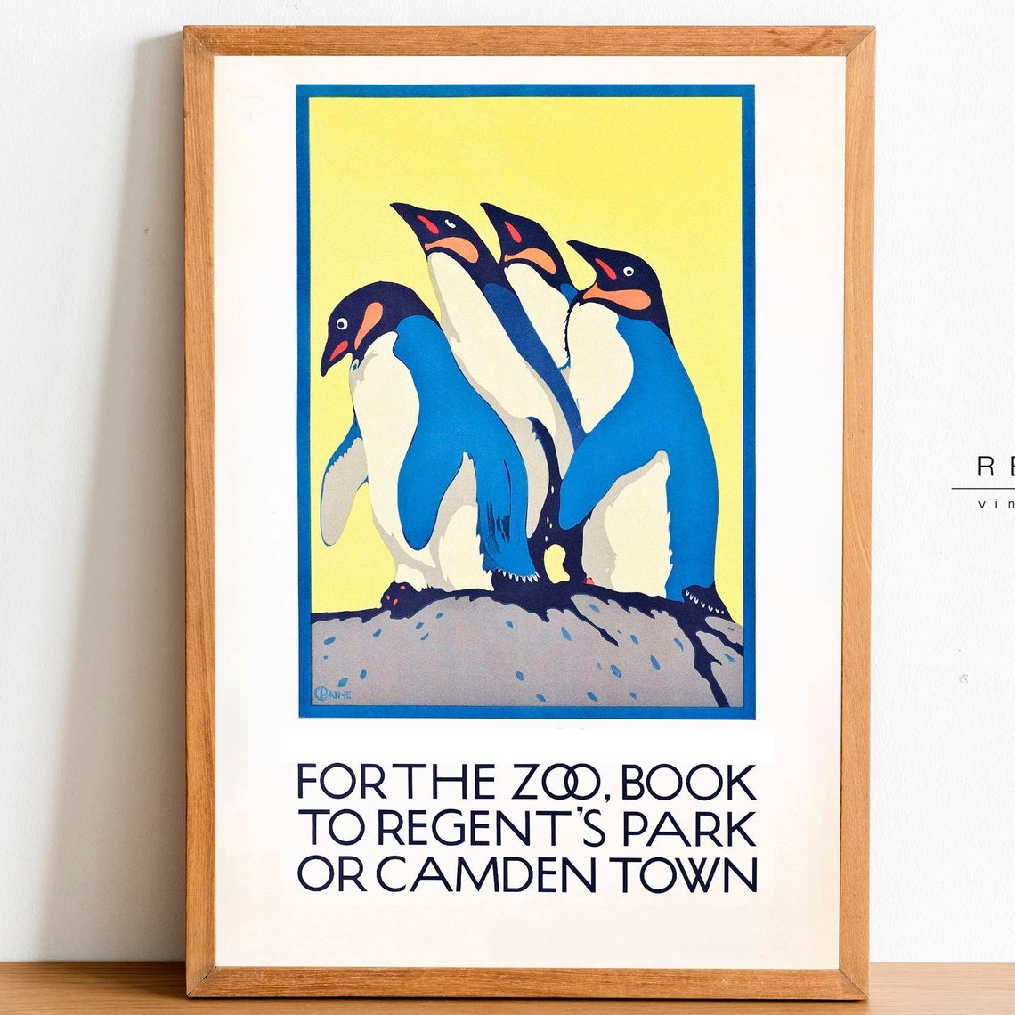 Classic Vintage London Zoo Penguins Travel Advertisement Art Poster