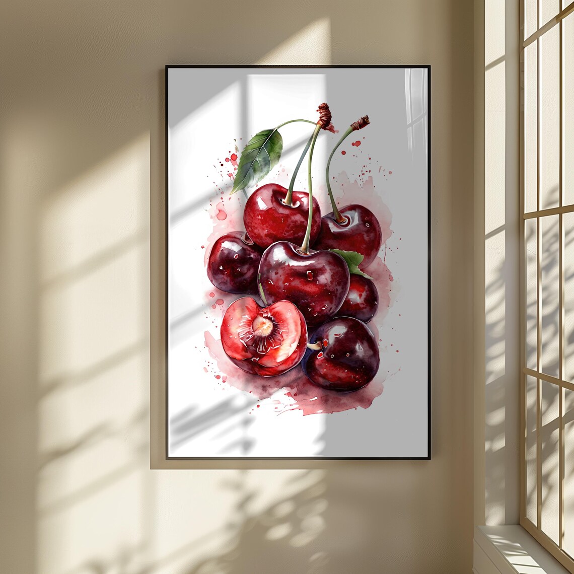 Cherry Art Print, Fresh Kitchen Dining Room Decor - Image 3