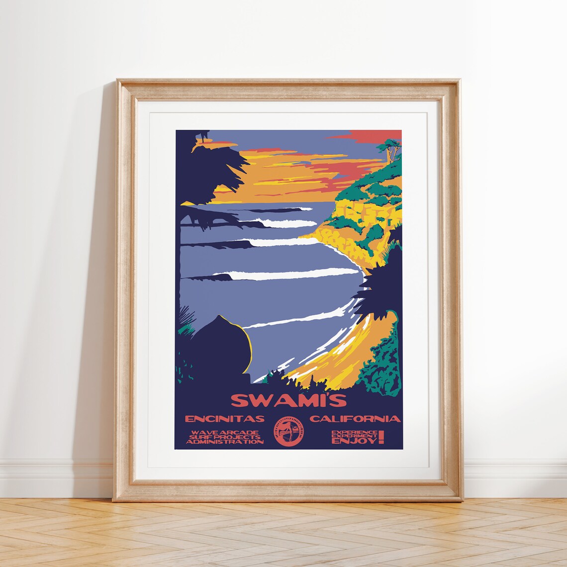 Swamis Vintage National Parks Style Surf Poster