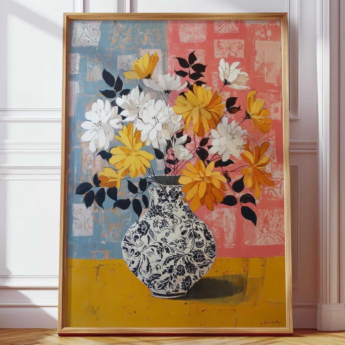 Abstract Still Life Painting, Modern Floral Art Print