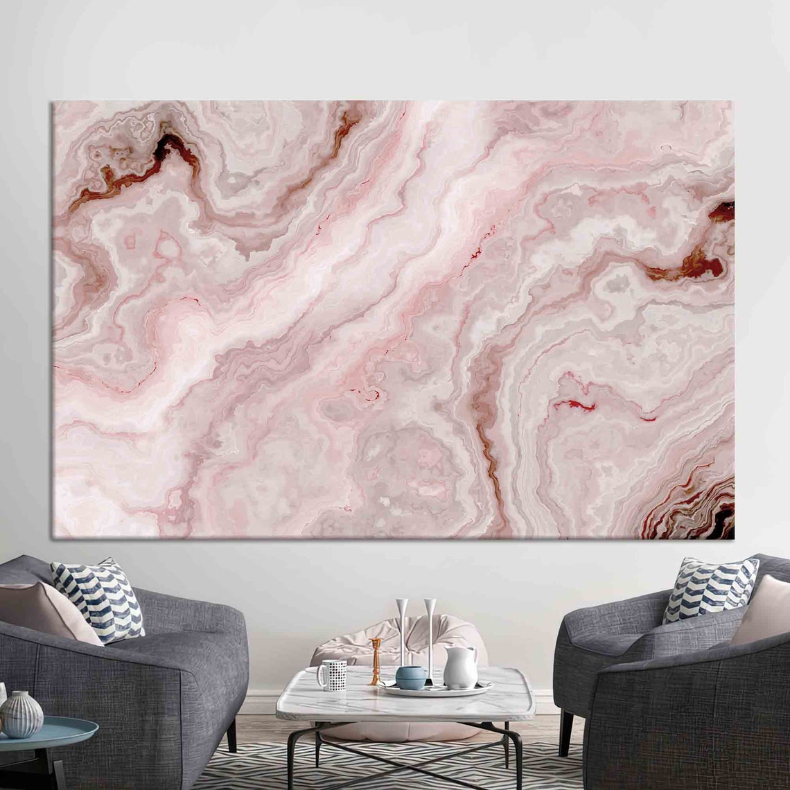 Soft Blush Pink Marble Texture Elegant Abstract Stone Art Poster