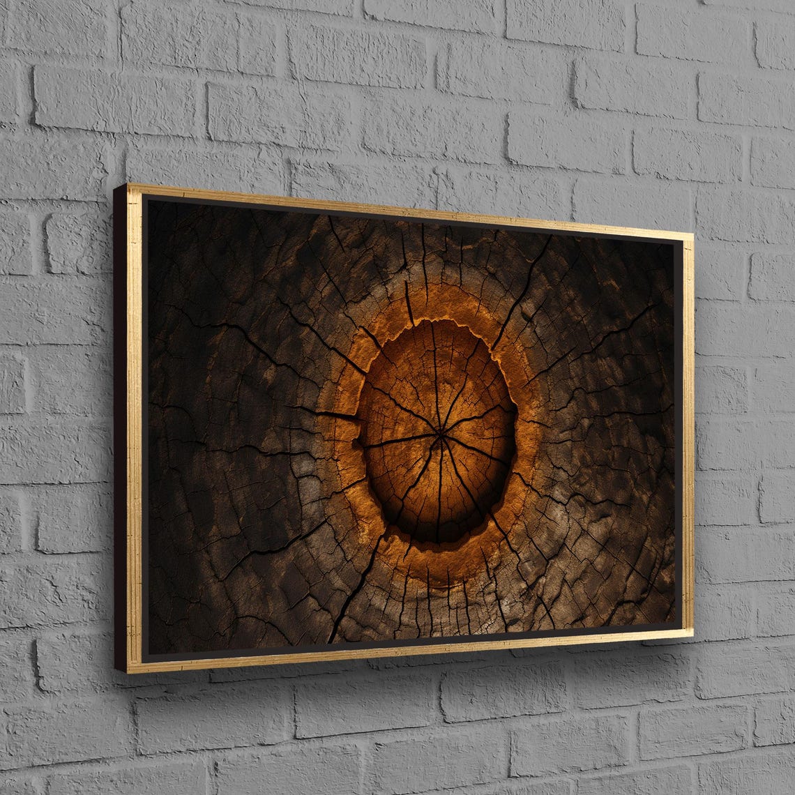 Ancient Tree Stump Rings Dark Wood Texture Nature Photo Poster