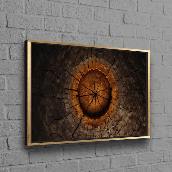 Ancient Tree Stump Rings Dark Wood Texture Nature Photo Poster