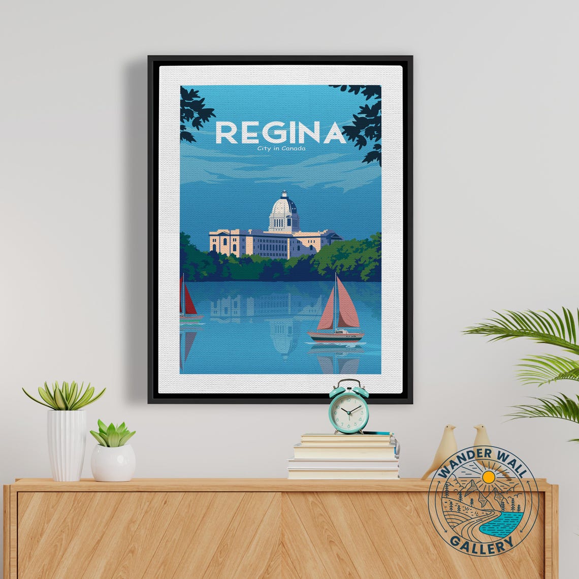 Regina Canada Legislative Building Lake Sailboats Retro Travel Poster - Image 5